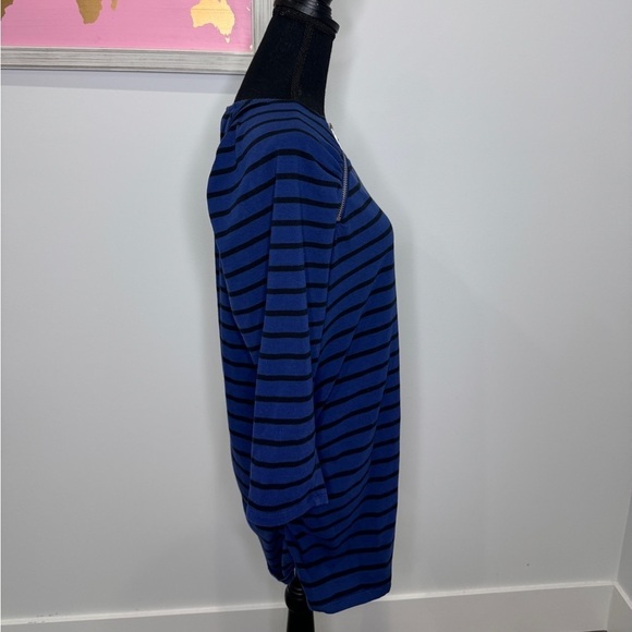 Michael Kors Stripe 3/4 Sleeve Cinched Sides Women’s Top (1X) - Picture 6 of 8